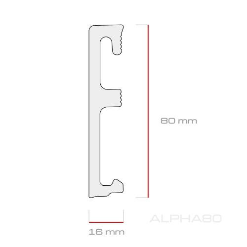 Listwa przypodłogowa wodoodporna Alpha 80 mm 2,4 m Dąb Aria - montaż napinacze
